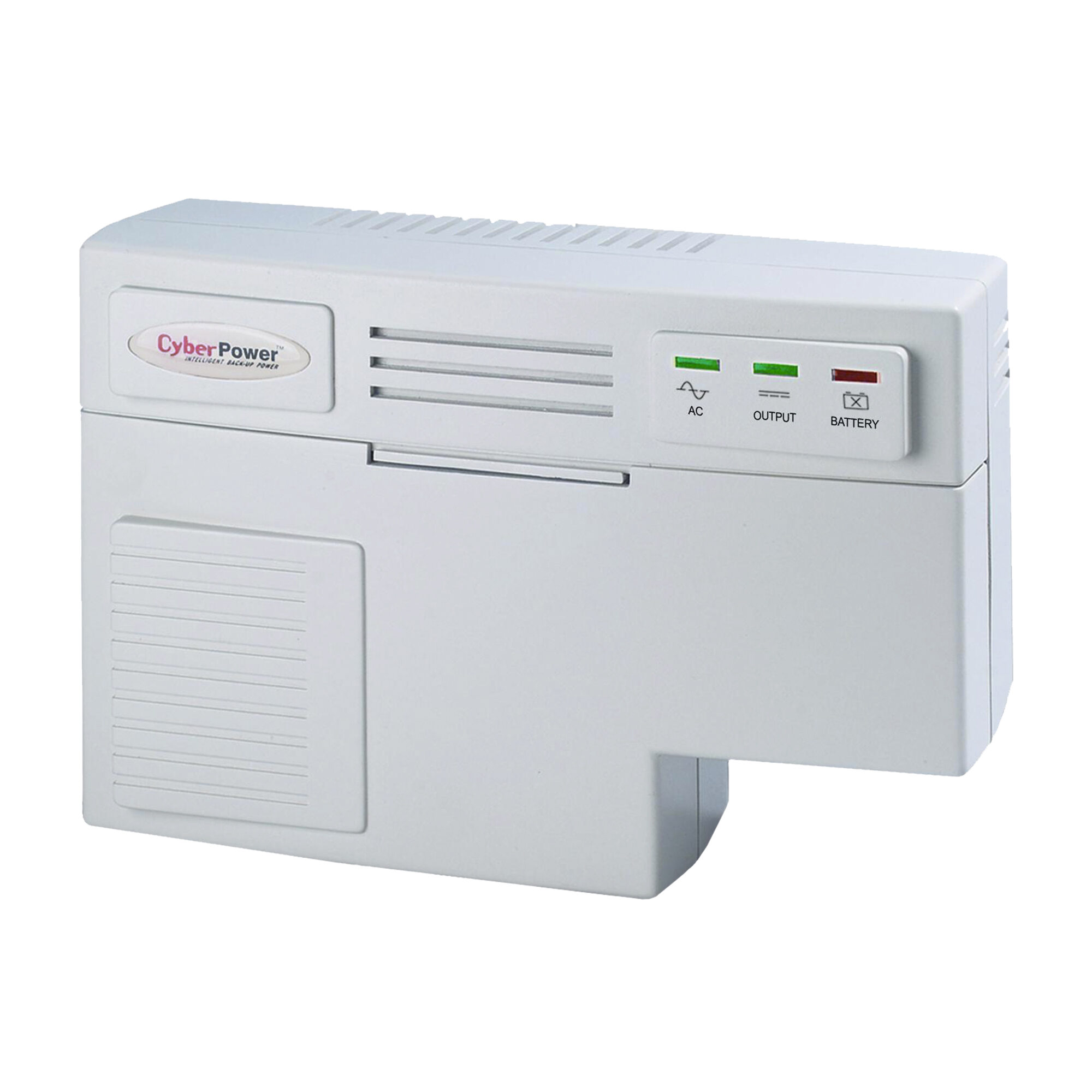 Light gray CyberPower battery backup unit