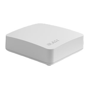 Short, white router box with "Blast" etched into it